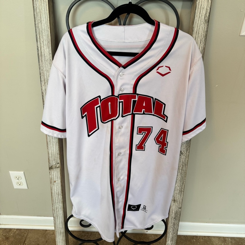 Evosheild White Total #74‎ Baseball Jersey Size Large